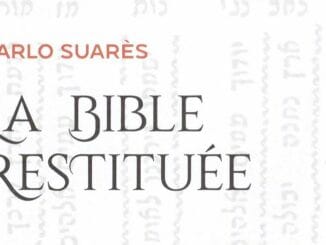 Couverture de 'La Bible Restituée' par Carlo Suarès, soulignant l'ésotérisme biblique.