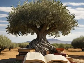 Olivier méditerranéen et livres anciens représentant la sagesse initiatique du GOTM.